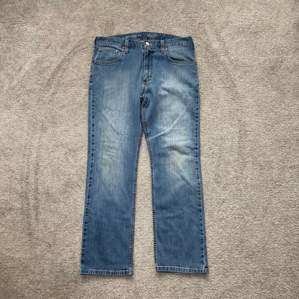 Carhartt Jeans Mens 34x30 Blue Denim Relaxed Fit Cotton Workwear